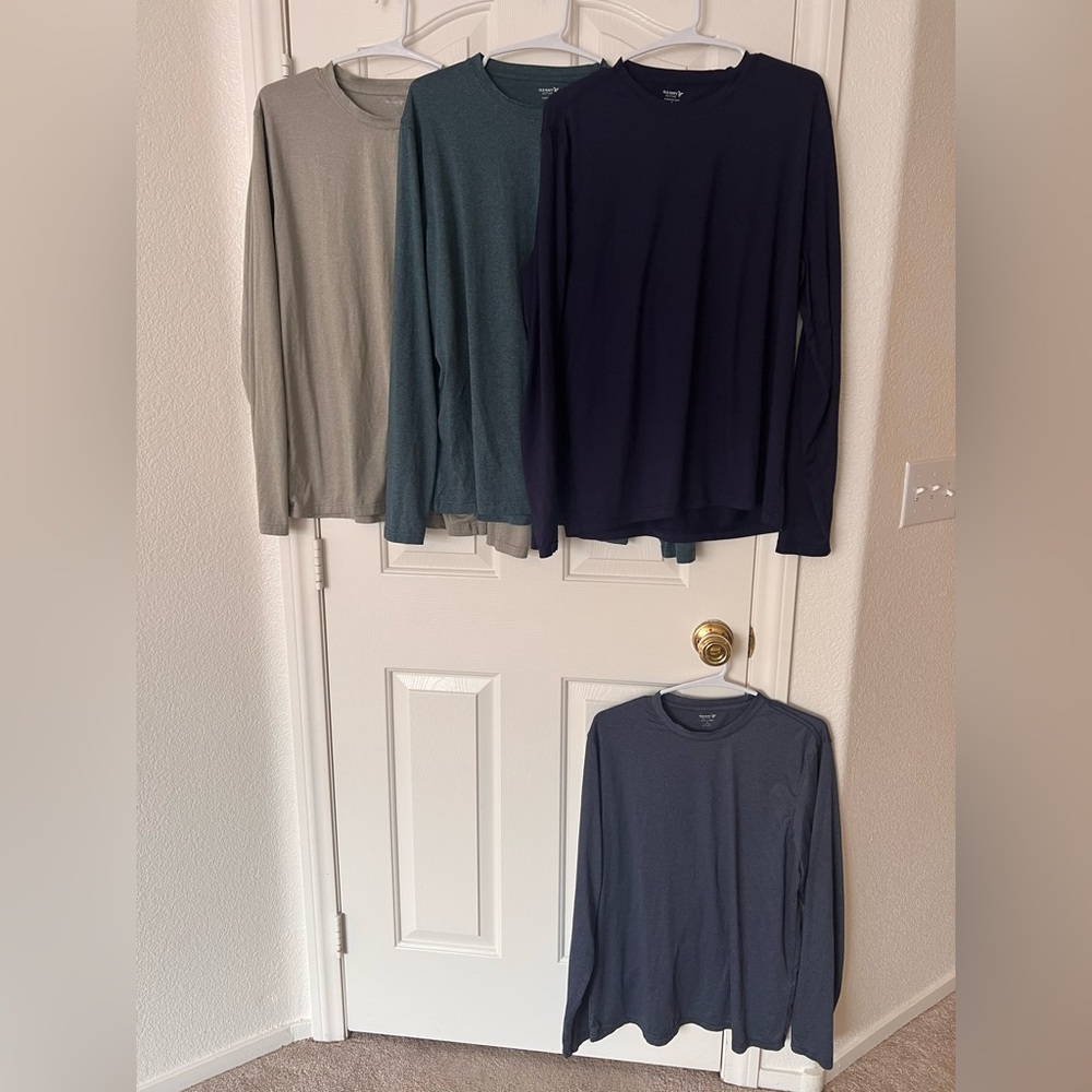 Old Navy Long Sleeve Crew Neck Shirts - Navy, Teal, Slate